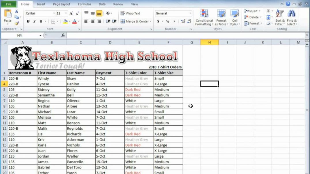 Excel 2010_ Sorting