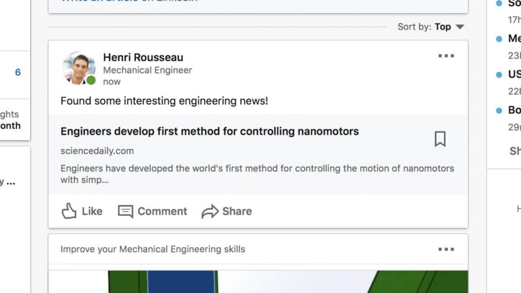 ⁣Posting a Status Update on LinkedIn