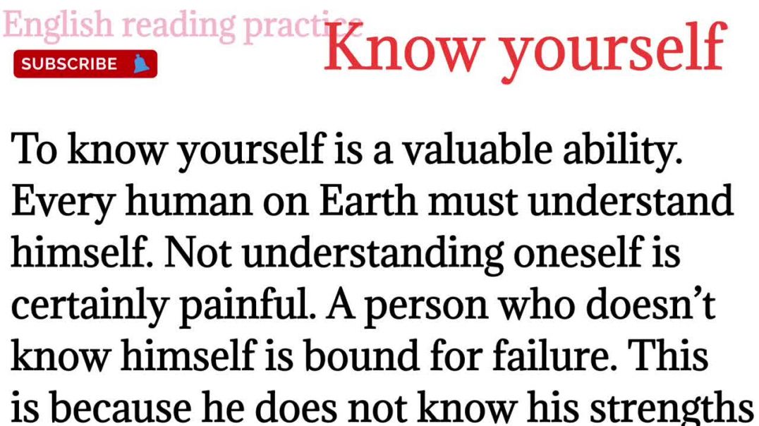 207,Know yourself_how do you know yourself_english reading paragraph @English reading practice