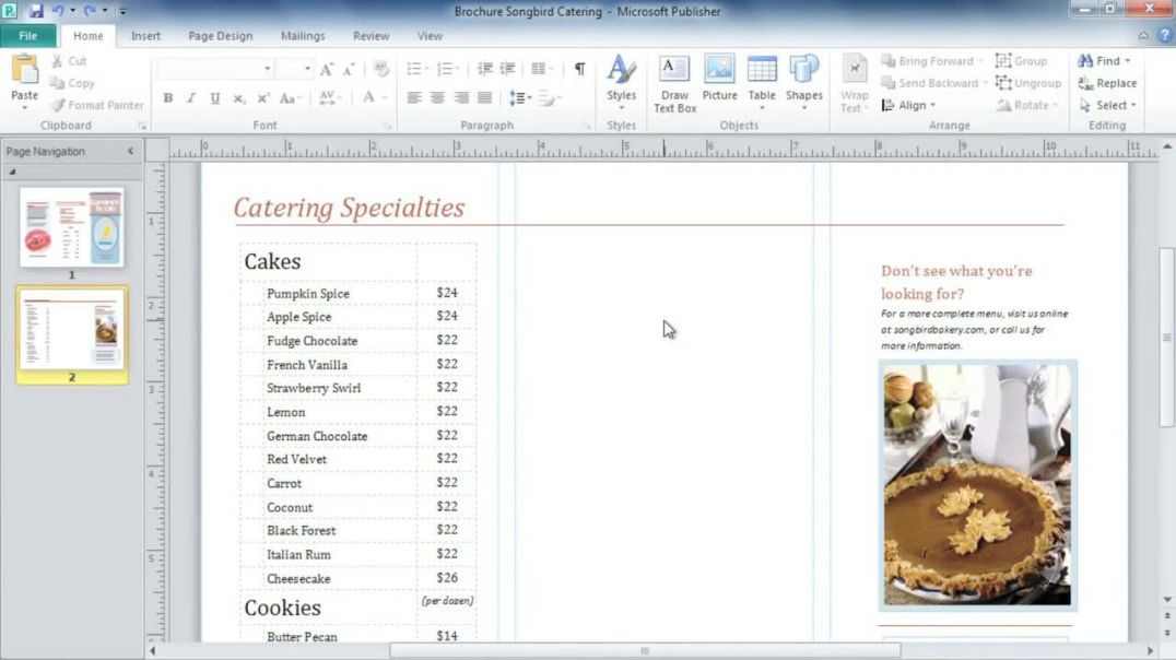 Publisher 2010_ Working with Tables