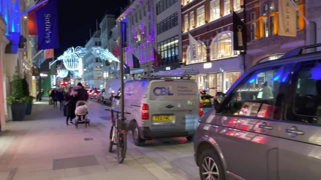 Christmas Lights London_ New Bond Street Luxury Christmas Shopping - London Winter Walk[4K HDR]
