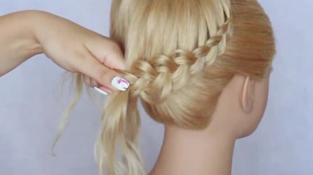 Easy Lace Braid Bun using clutcher Hairstyle Tutorial   Hairstyle Transformations by Another Braid