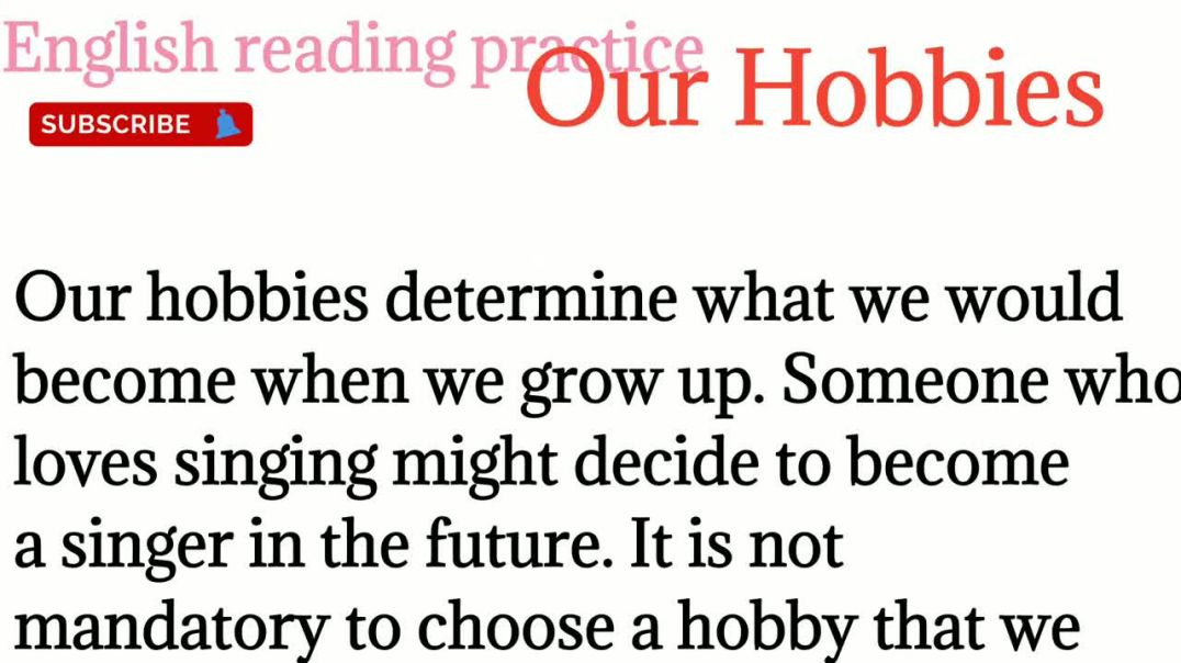 146,Our Hobbies_English to Hindi translation_ speaking English @English reading practice