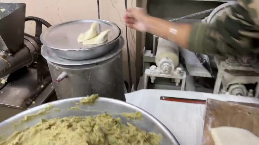 Factory making of Crispy Samosa _ Indian Street Food