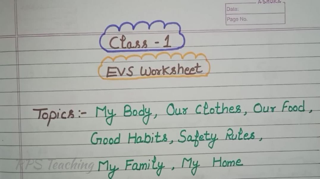 #EVS Worksheet 1st CLASS __ 1st क्लास के बच्चों के लिए EVS की WORKSHEET #rps #rps_teaching #study