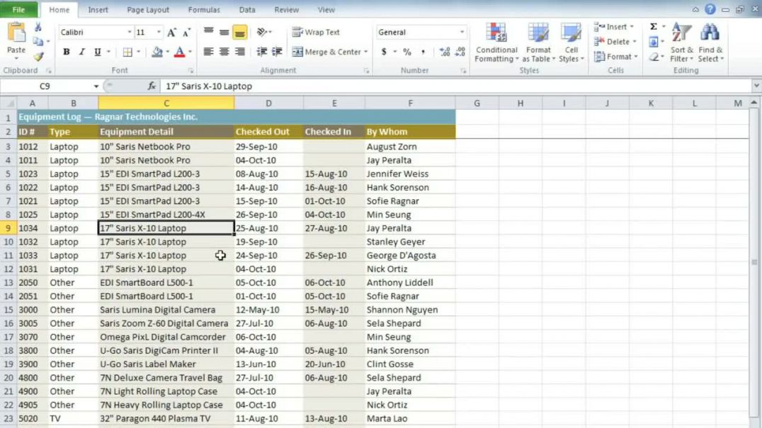 ⁣Excel 2010_ Filtering Data