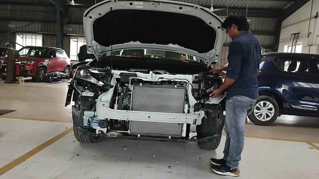 BREZZA FRONT ACCEDENT RESTORATION #AUTOMOBILESERVICE