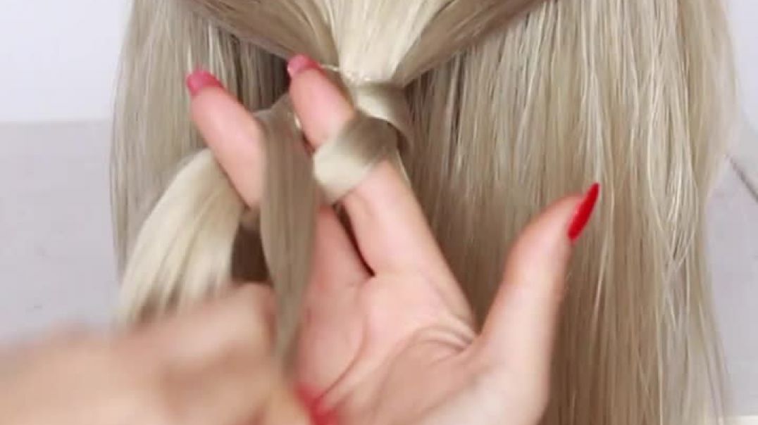 Knotted Fishbone Braid Half Up by Another Braid