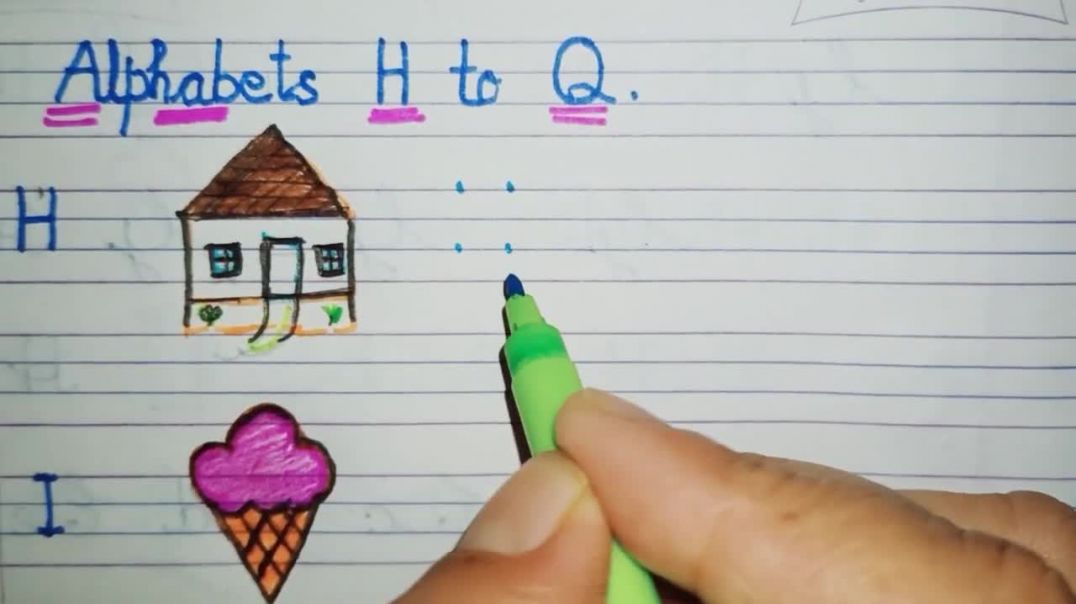 [ #Nursery #Class ] नर्सरी क्लास को Alphabet _H_ से _Q_ तक लिखना व पढ़ना सिखाएं Teach Nursery Kids