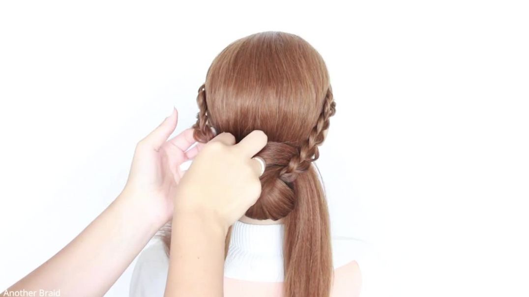 EASY LOW BUN UPDO with braids by Another Braid