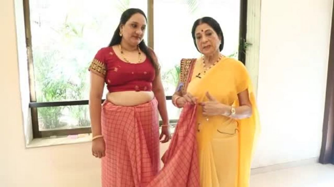 ⁣Style No 79 Best Sari Draping Video For Plus Size Women  Kalpana Shah Sari Drapes