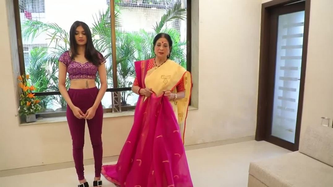 Style no 86 _ Kalpana Shah Saree Drapes _ Nauvari Saree_ Square Pallu_ Saree Draping_ Saree Drapes