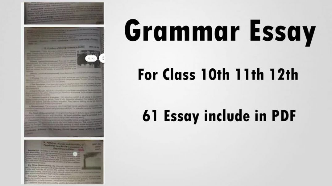 Grammar Essay For Class 10th 11th &amp;amp; 12th _ Free Essay PDF _ GRAMMAR