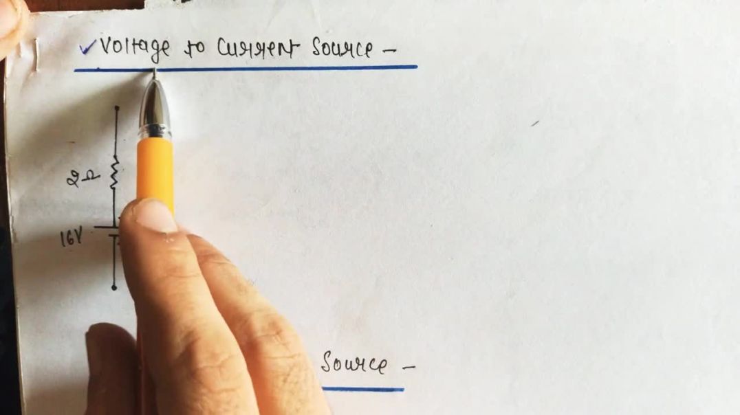 ⁣Current Source To Voltage Source and Voltage Source To Current Source Conversion - ( Electrical )