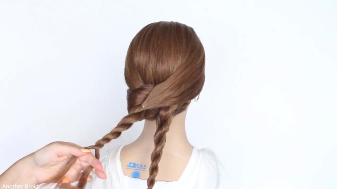 Flower UPDO Hairstyle Step By Step _ Flower Bun Hairstyle by Another Braid
