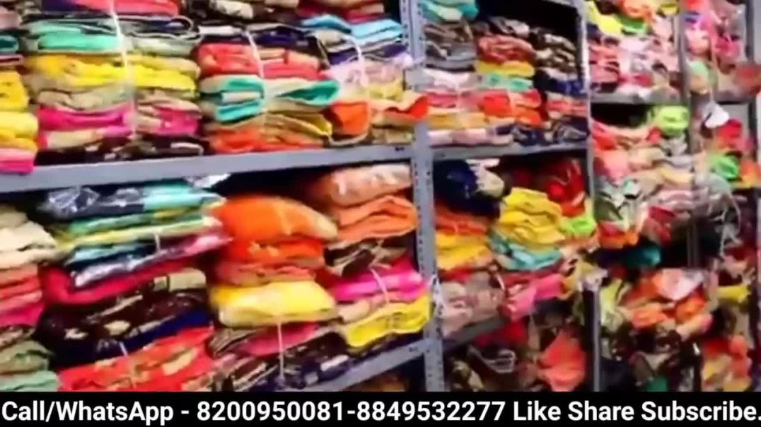 1 हज़ार वाली साड़ी 50₹ में _ printed saree work saree cotton saree _ Saree Wholesale Market in Surat