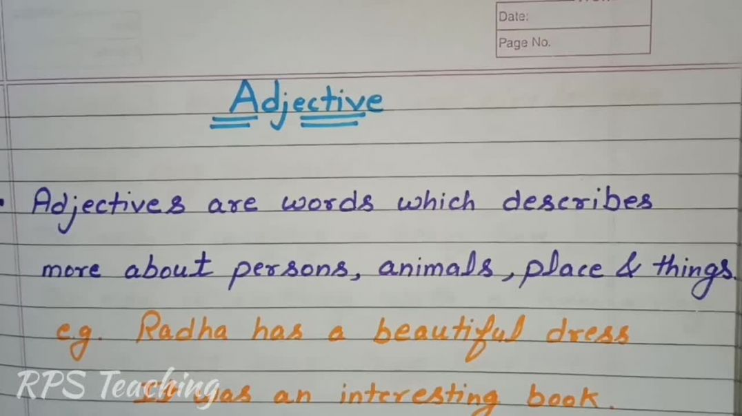 ⁣English Grammar - PART 5  __  ADJECTIVE 2022-23 English Grammar Series @RPS Teaching  #study #kid