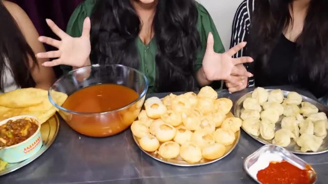 Paneer Momos, Chole Bhature, Veg Momos, Golgappa ( Pani Puri ) Eating Challenge Food Challenge