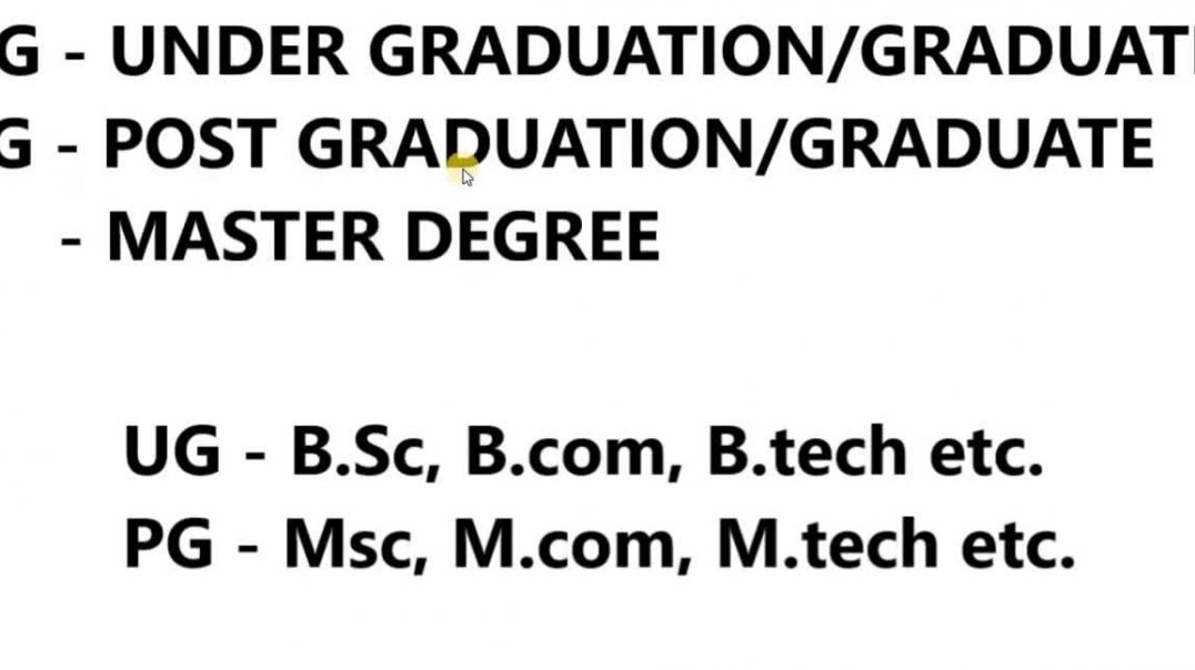 What is UG Course  PG Course