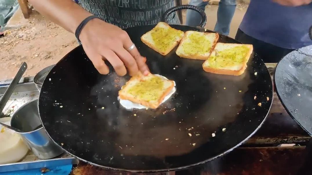 ⁣Indian Style Egg French Toast _ Masala Omelet Sandwich _ Indian Street Food
