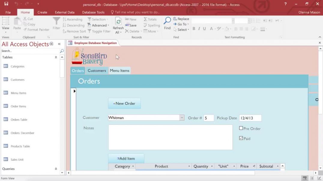 ⁣Access_ Working with Tables