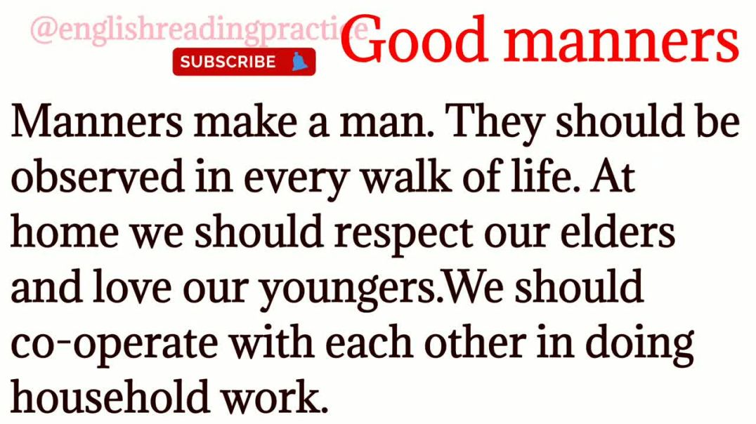 47,Good manners_use of Should_how to improveEnglishlearn English_English reading practice_vocabulary