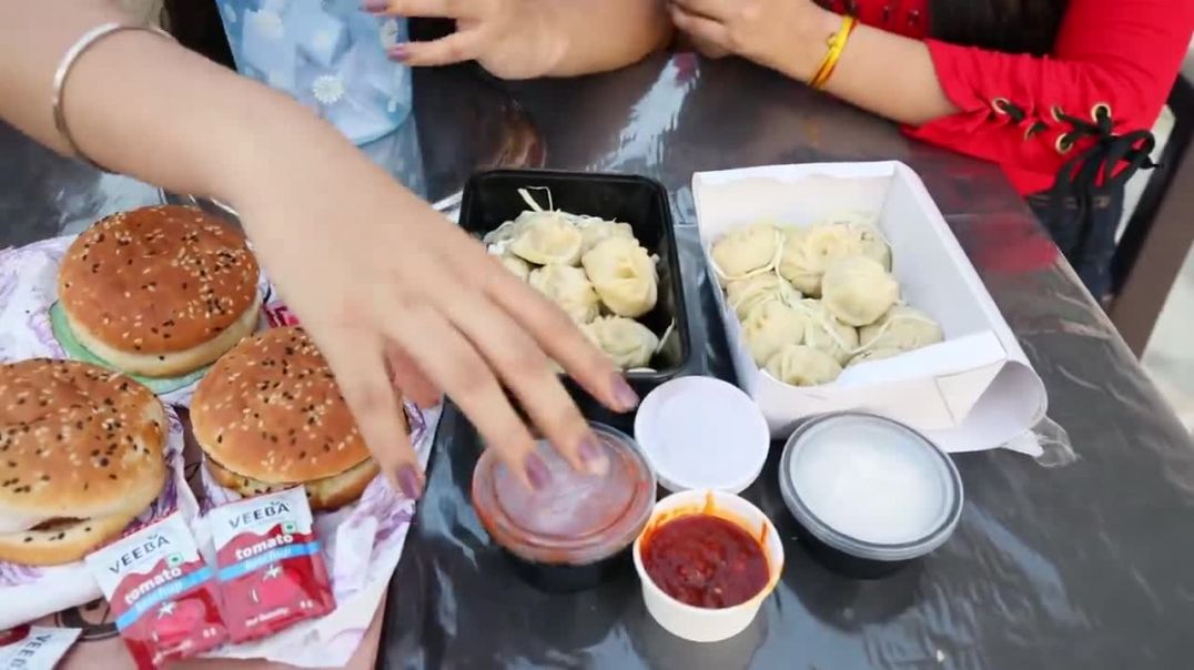 Paneer Momos, Pizza and Burger Eating Challenge All Items Finished in Seconds Food Challenge(1)