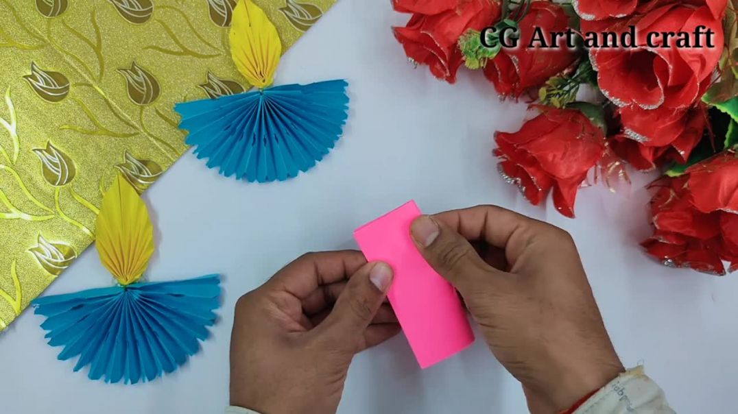 ⁣Paper Diya Making idea __ Paper diya