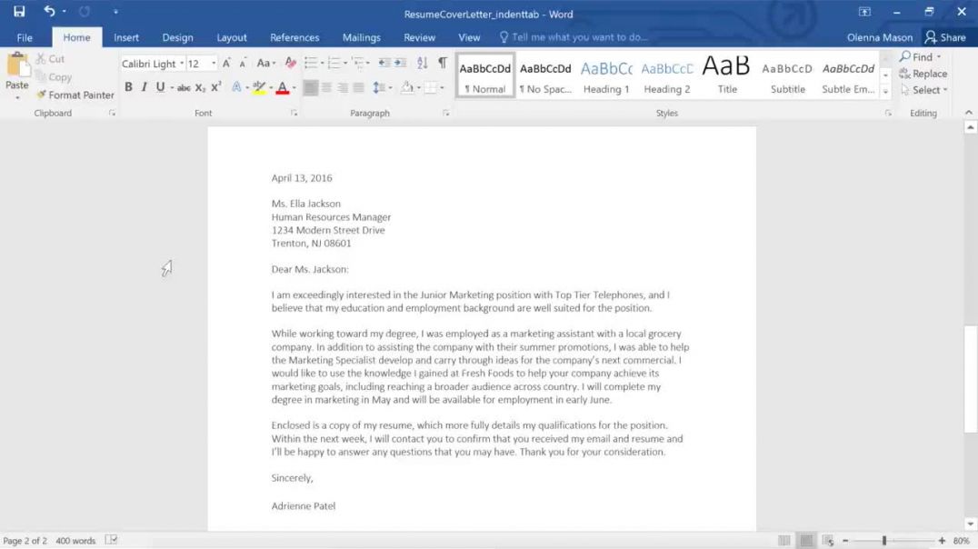 ⁣Word_ Indents and Tabs