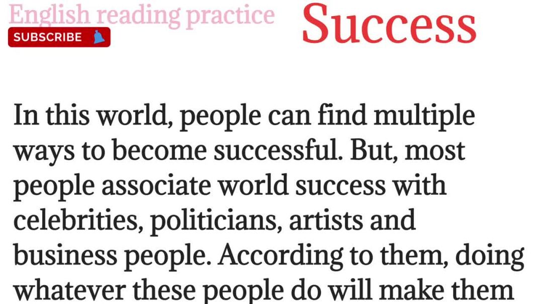 203,Success_how to become successful in life_english reading paragraph @English reading practice