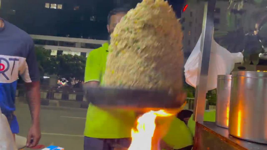 Epic Fire Mexican Rice Making _ Chef Putting Hand in Fire _ Indian Street Food