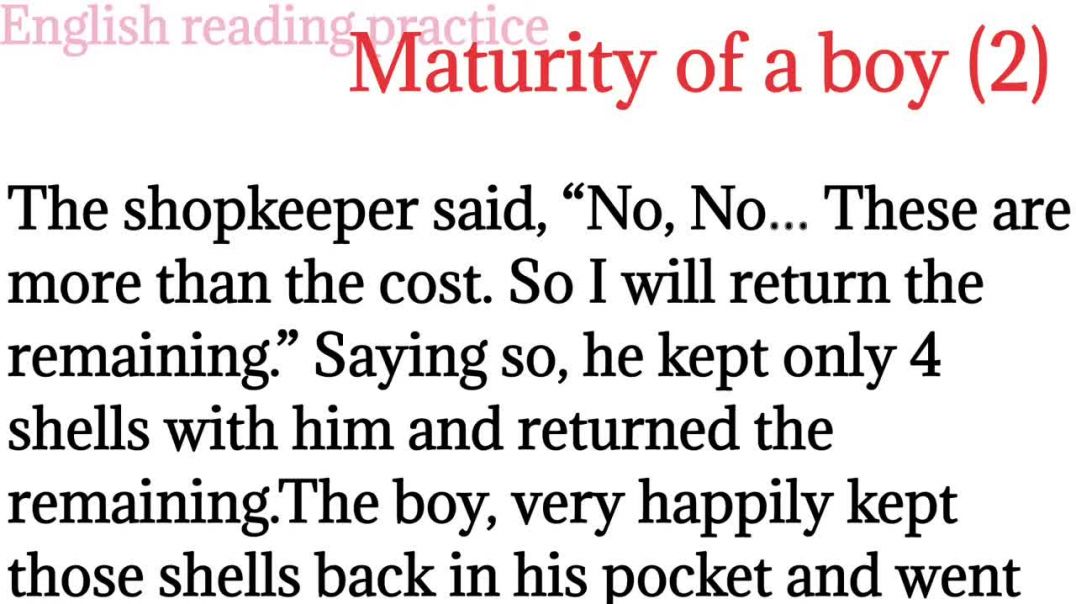 190,Maturity of a boy-2_अँग्रेजी पढ़ना सीखे_English reading practice @English reading practice