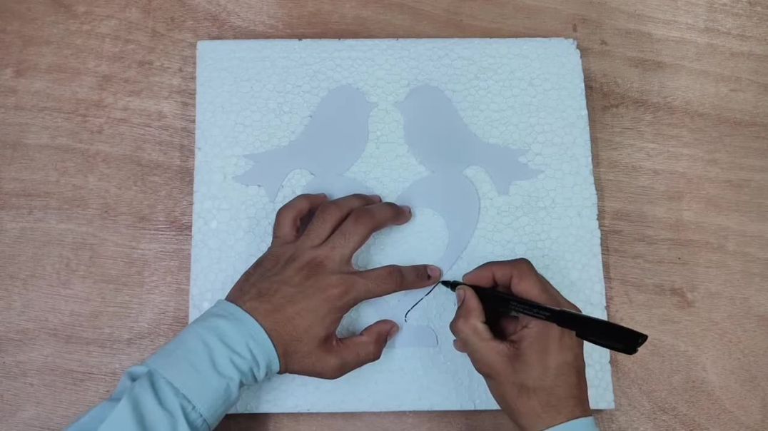 ⁣3D Love Bird 🐦 making at home with cement