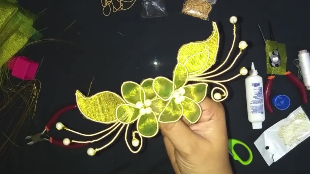 How To Make Zardosi Hair Brooch At Home _ Hair Brooch Indian Wedding _ Hair Brooch Making
