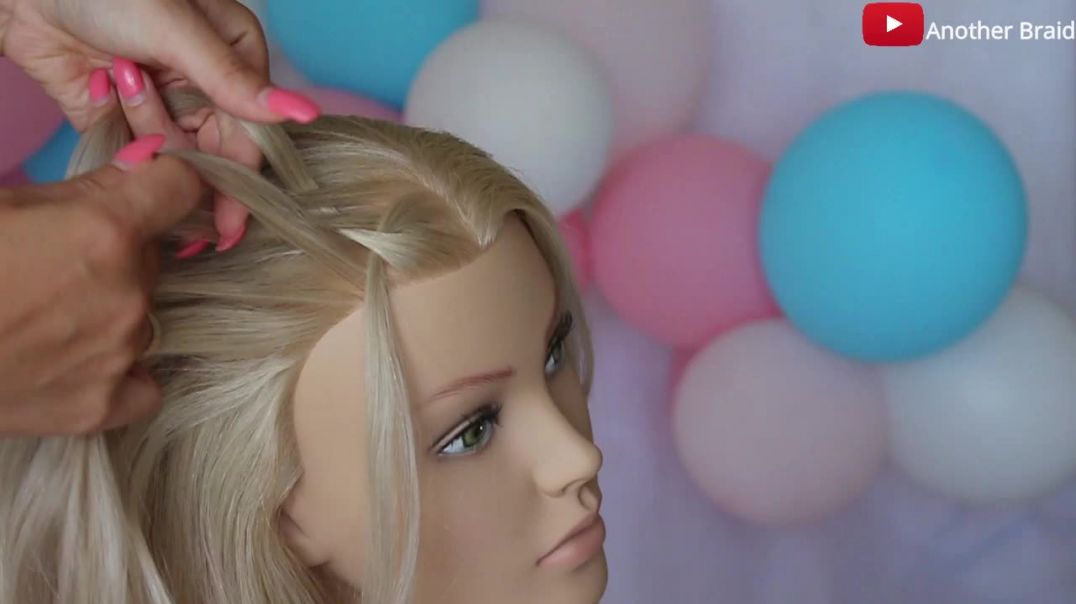 ⁣HOW To_ Double Waterfall Braid Tutorial Feather Waterfall Braid Combo _ Cute Braided Hairstyles