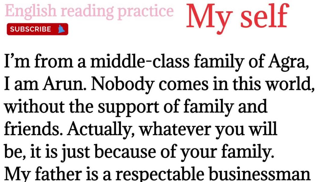 184,My self_My introduction essay_ English speaking practice @English reading practice