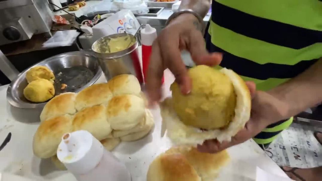 ⁣Mumbai Trending Cheese Burst Vadapav _ Indian Street Food