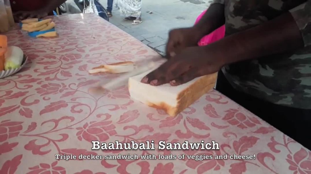 INDIA BIGGEST SANDWICH _ BAAHUBALI Sandwich with loads of CHEESE _ Indian Street Food