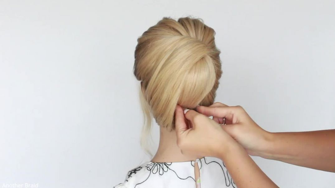 1 Minute EASY UPDO for SHORT HAIR How to_ Easy Updo  by Another Braid