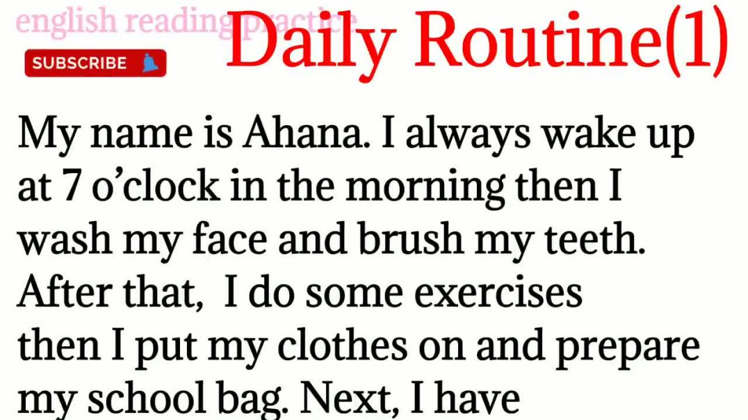 ⁣157,Daily routine in English_english paragraph with hindi translation @English reading practice
