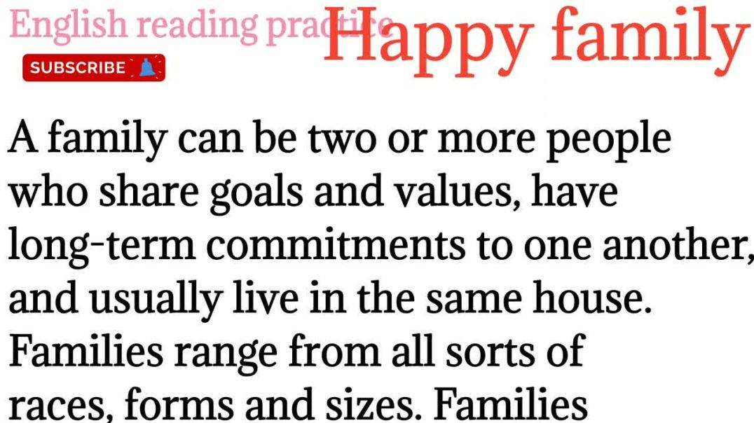 158,Englishbolne sikhe _Englishpadhna sikhe_Happy family essay_@English reading practice