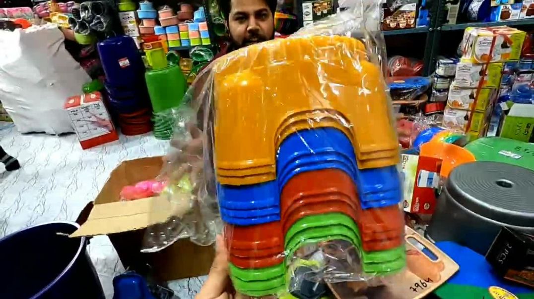 ⁣मात्र ₹2 बाल्टी,बोतल,प्लेट,मंगा,चाकू,छलनी Plastic Kitchen Crockery Items Wholesale Market In Delhi _