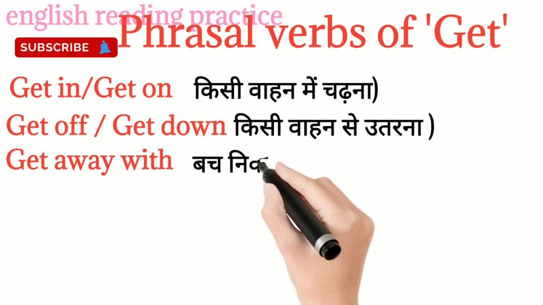 ⁣Phrasal verbs of _Get_ how to make sentence with get