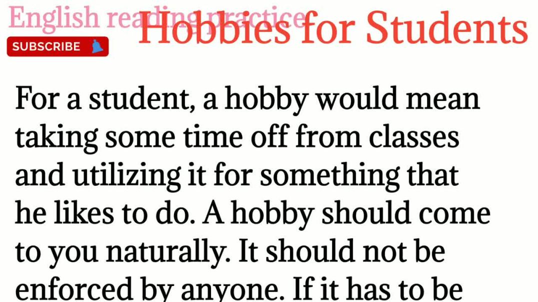 155, Hobbies for Students_ learn English_paragraph_ hindi translation @English reading practice
