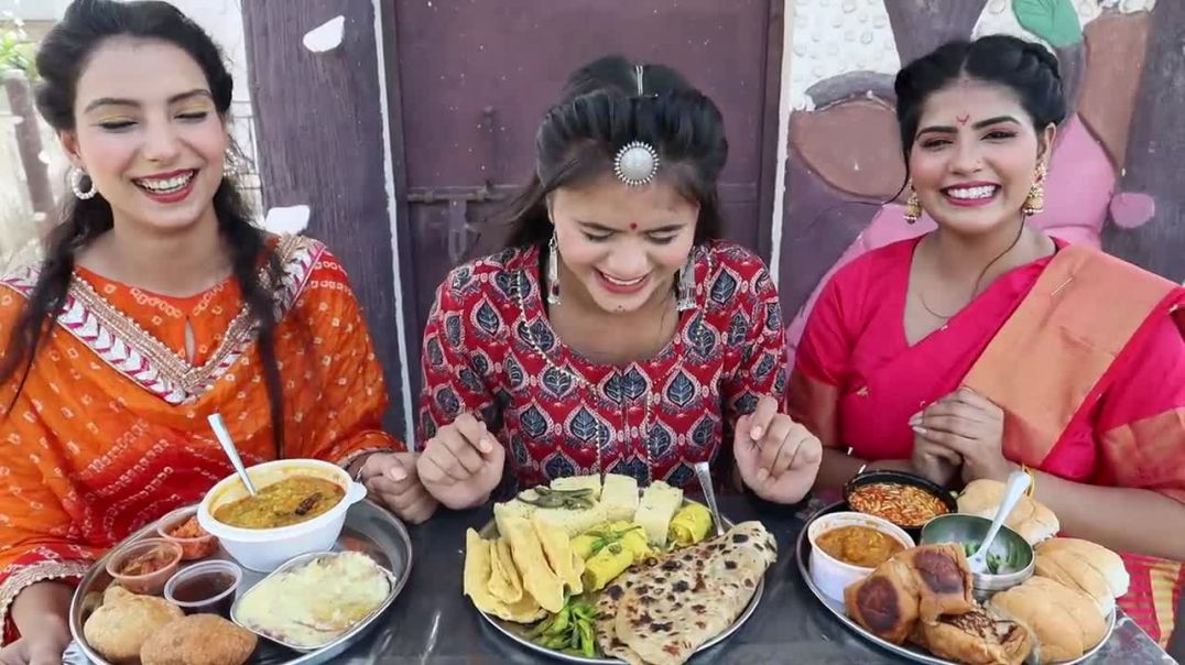 Rajasthani Thali Vs Gujarati Thali Vs Maharashtrian Thali Eating Challenge Food Challenge