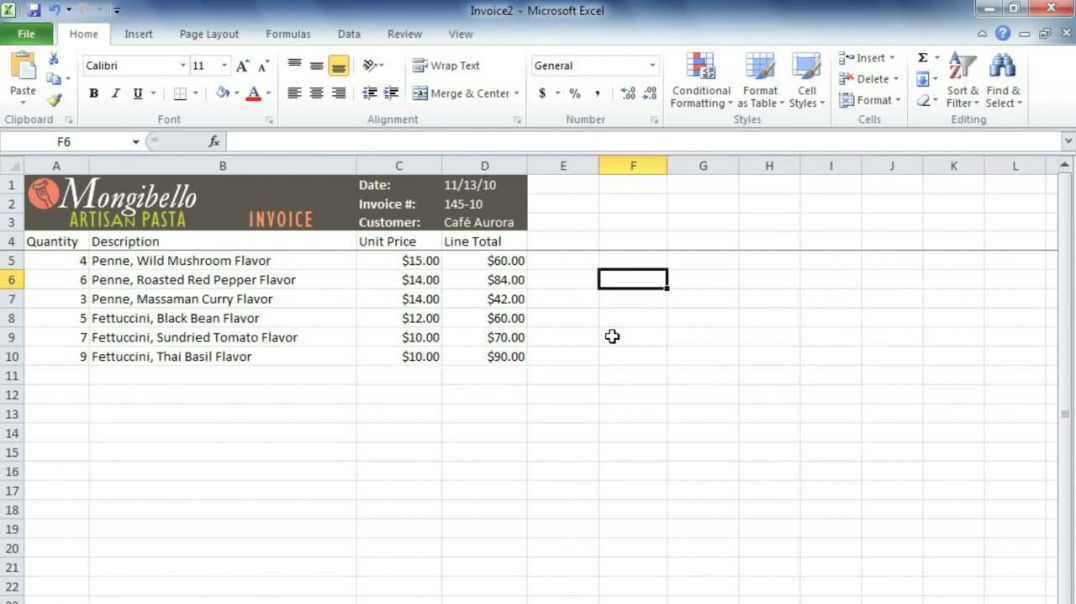 Excel 2010_ Formatting Tables
