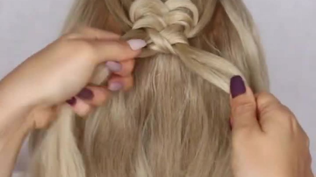 ⁣Knot Loop Braid Half Up _ EASY hairstyle for wedding and party _ trending hairstyle _ updo hairstyle