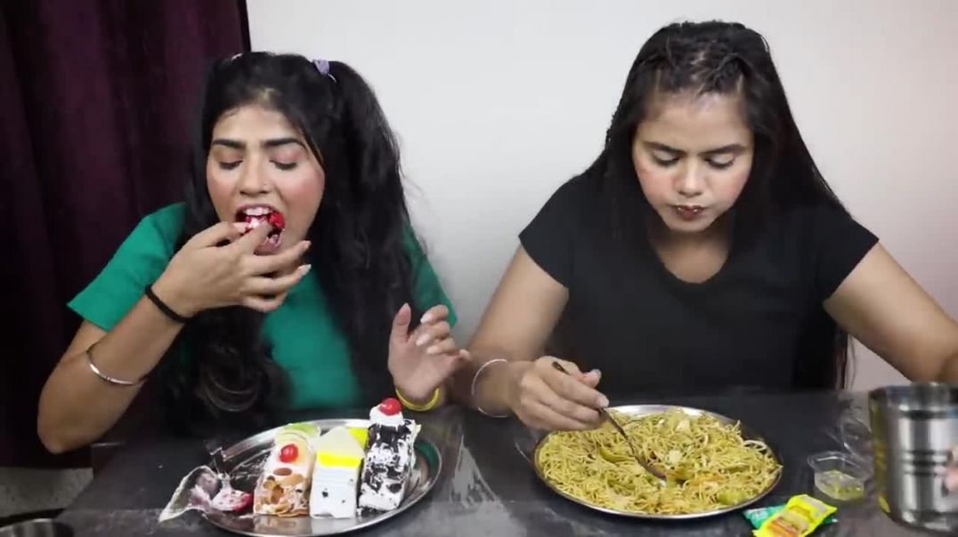 Sweet Vs Spicy Eating Challenge Maggi and Pastry Competition Maggi Challenge Food Challenge