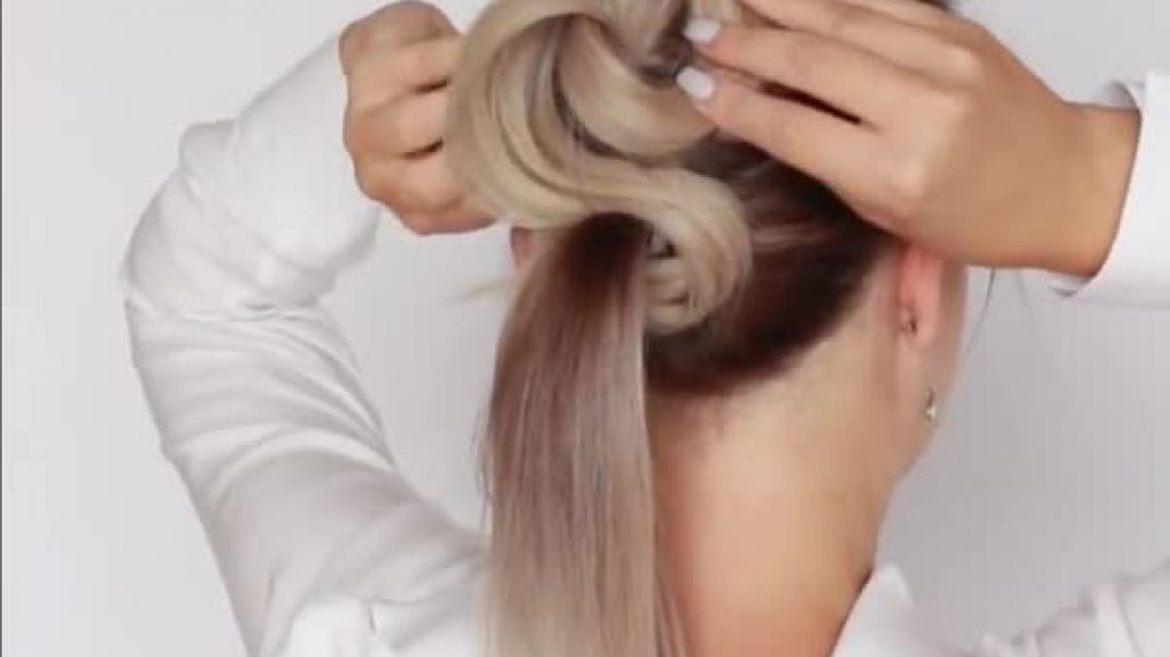 2 Minute EASY UPDO with ponytails for SHORT to MEDIUM HAIR perfect for prom, wedding, holiday