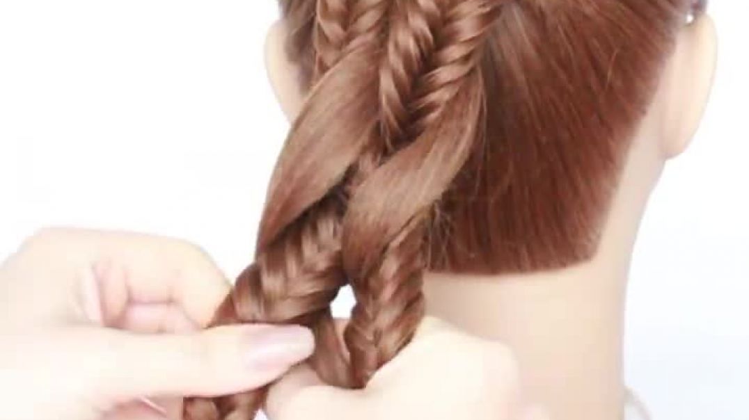 4 Strand  DIAMOND  PONYTAIL BRAID with FISHTAIL BRAIDS _ Most Beautiful Hairstyles for girls